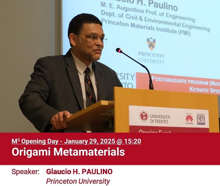 Prof. Paulino delivers inaugural lecture in the M3 program at the Univ. of Trento